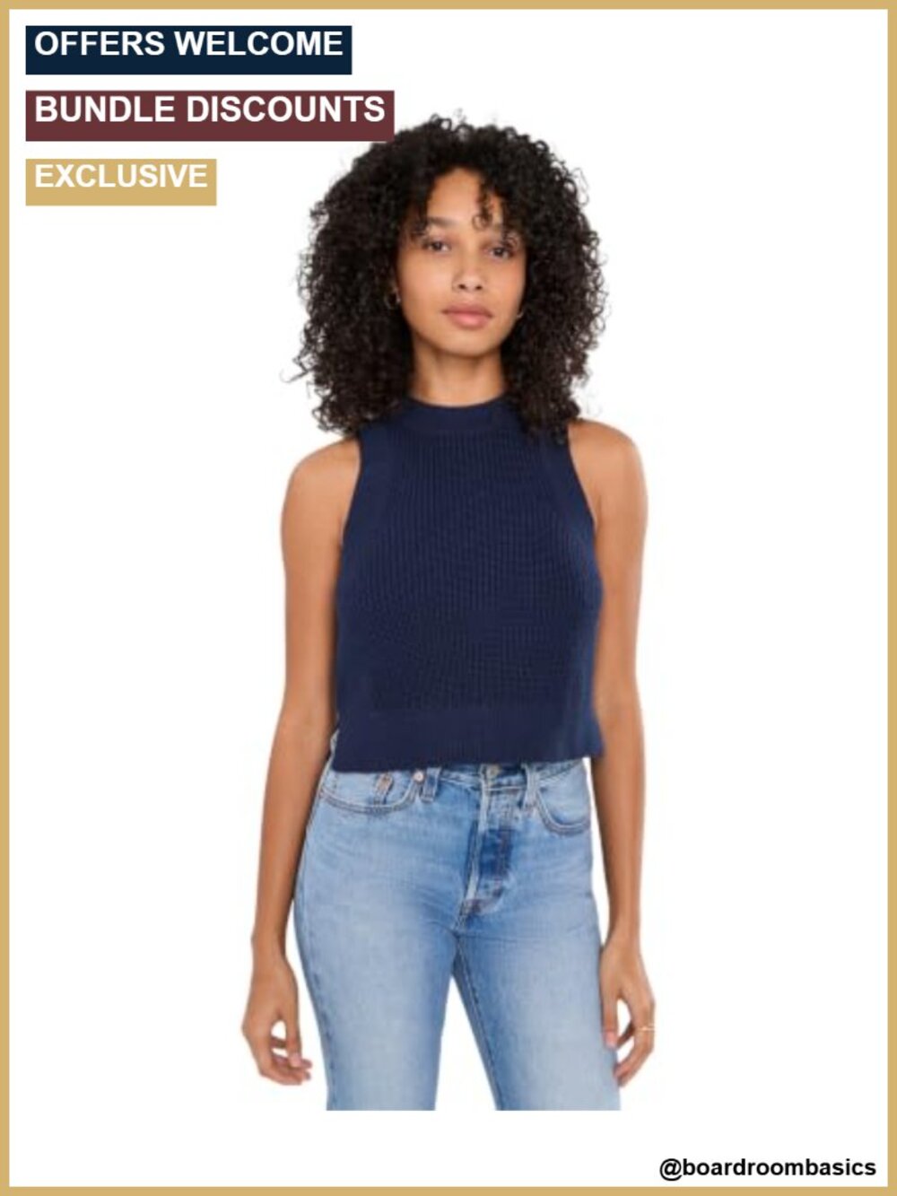525 America Demi High Crew Neck Tank Top 100% Cotton